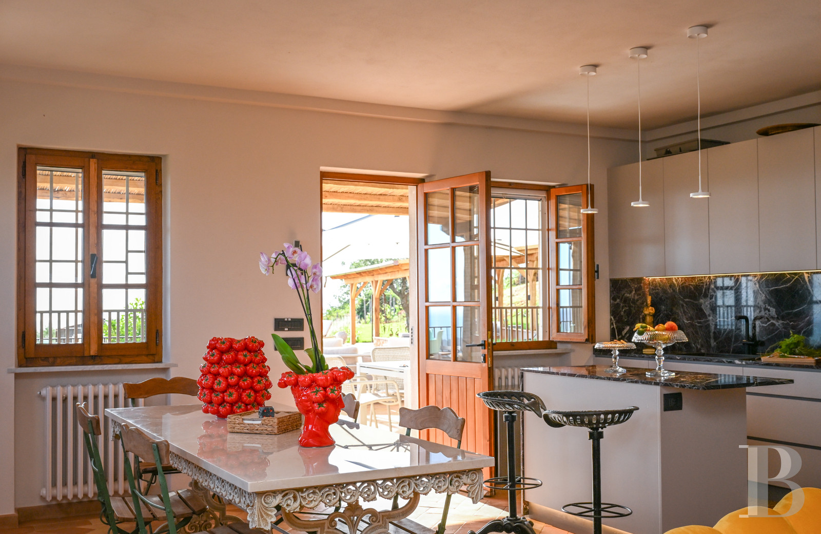 En Toscane, près de Pietrasanta, sur la côte méditerranéenne,  une maison sur les hauteurs au milieu de son oliveraie - photo  n°10